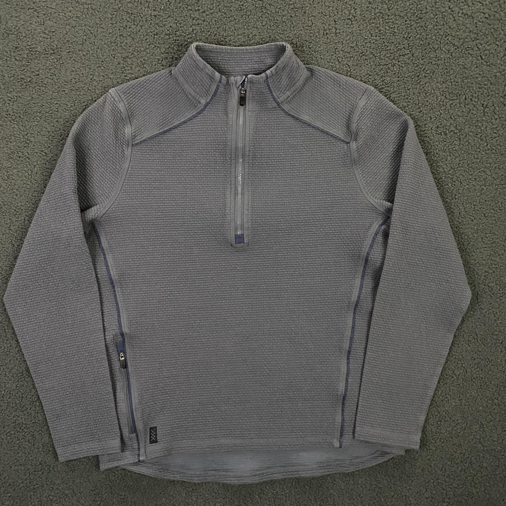 Rhone Tribeca Tech 1/2 Zip Mens Small Stretch Waffle Performance Pullover Gray
